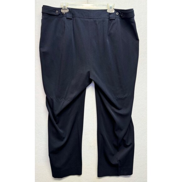 Lane Bryant Dress Casual Loose Fit Wide Stretch Leg Pants Navy Blue Size 4 - Picture 8 of 10